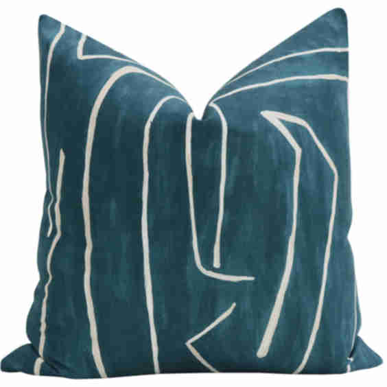 Graffito Linen Onyx Pillow