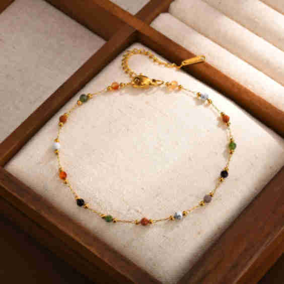 Aurelie Color Bead Anklet