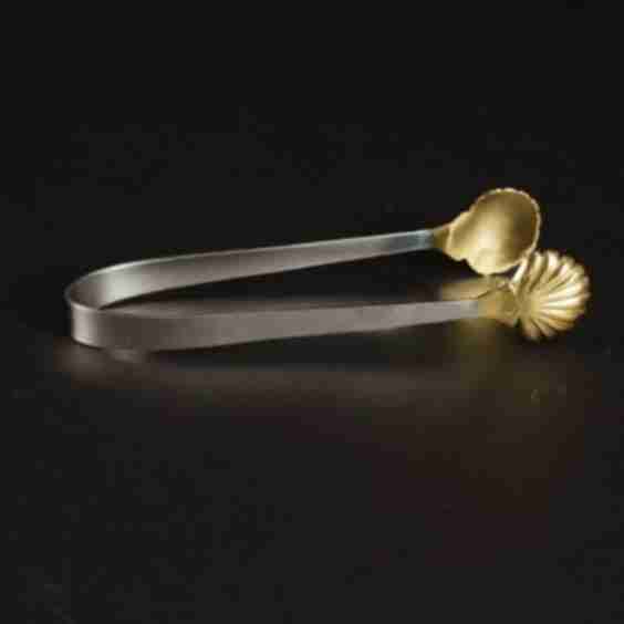 7" Silver And Gold Aluminum Shell Tongs
