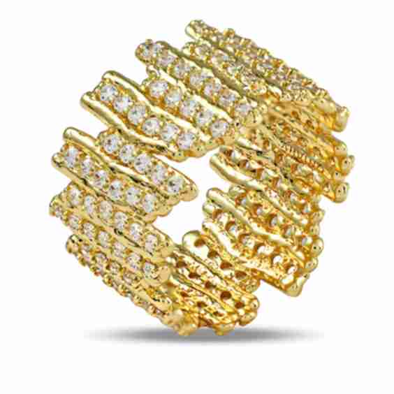 Adjustable Lace Crystal Ring Séquoia