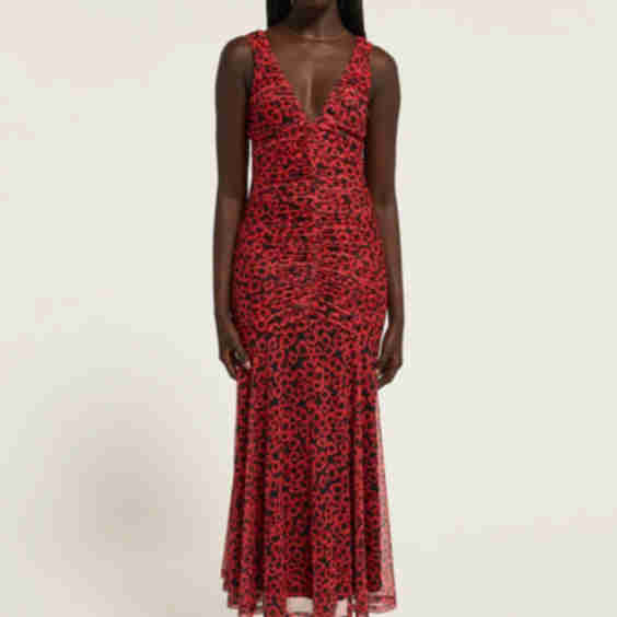 Jane Ruched Mesh Dress, 92% Polyester, 8% Spandex
