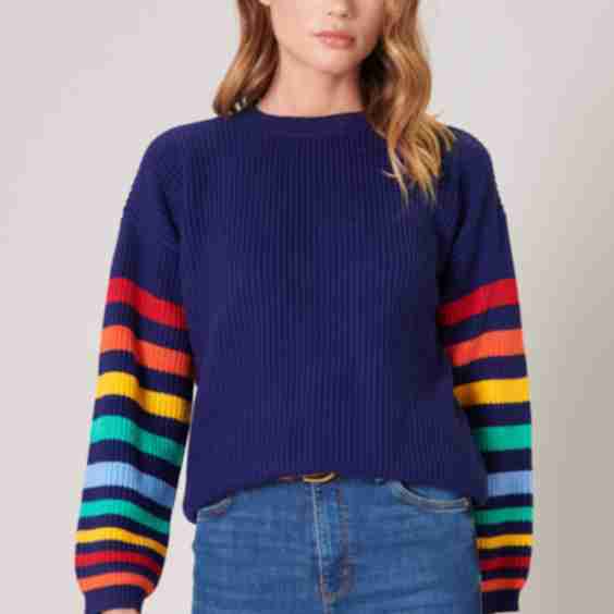 Of The Same Stripe Rainbow Sweater