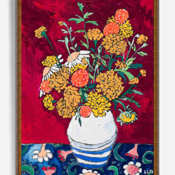 Golden Marigold Bouquet Wall Art