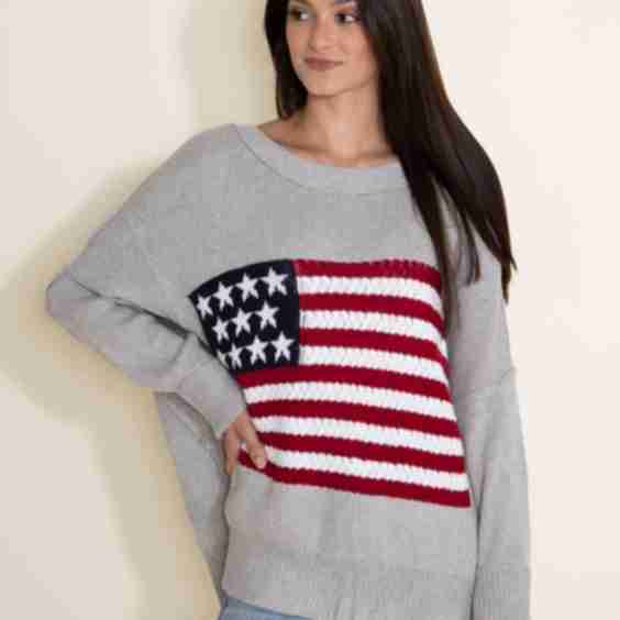 Knit American Flag Sweater 