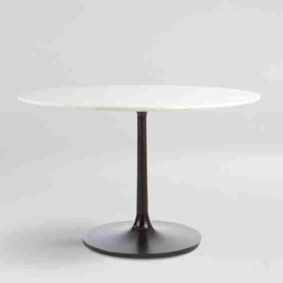 Marble and Metal Round Bistro Dining Table