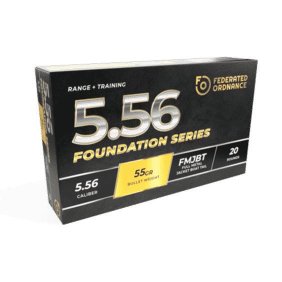 5.56 NATO 55gr Boat Tail FMJ - 20ct