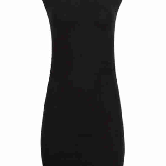 Kara Cotton Mock Neck Ruched Mini Dress