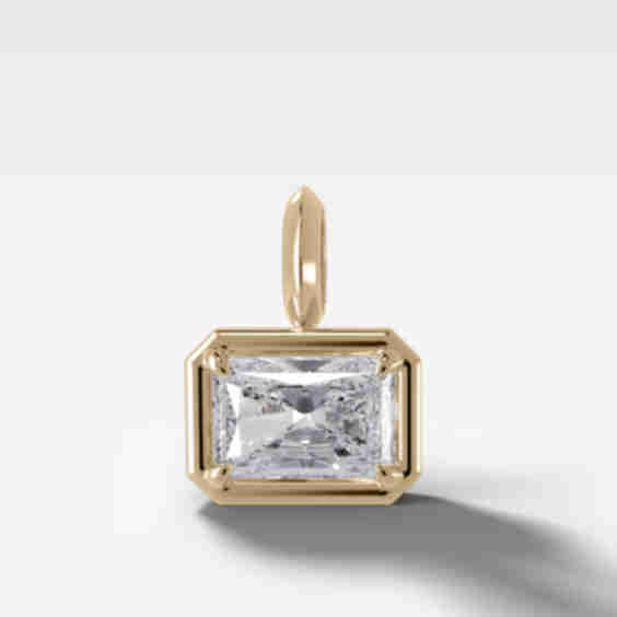 East West Club Elongated Radiant Attachable Diamond Pendant