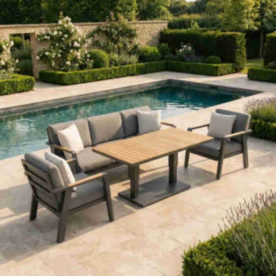 Sofa Set with Adjustable Table