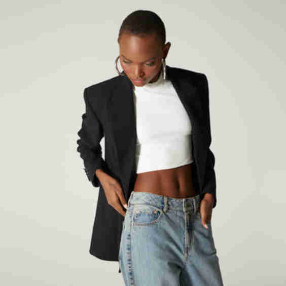 Oversized Blazer, Six Buttons Front