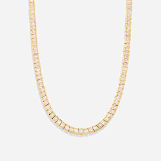 Mom Baguette Tennis Necklace