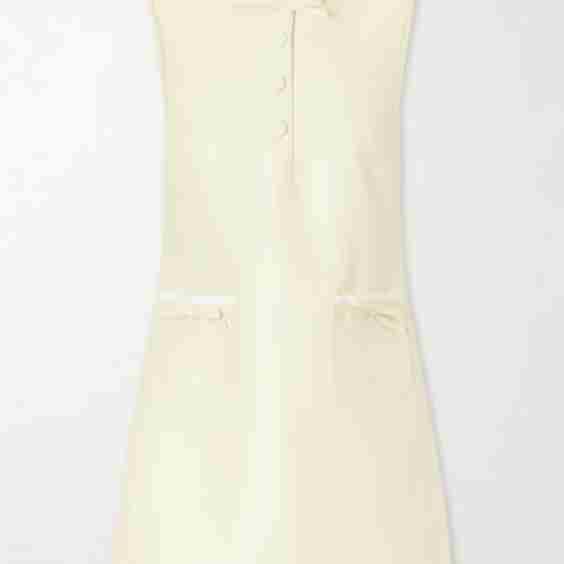Bow-Detailed Taffeta Mini Dress
