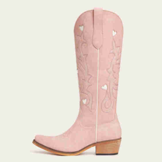 The Hallie – Heart Cutouts Embroidered Western Cowgirl Boots