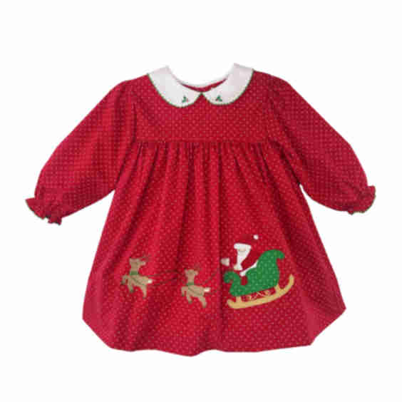 Baby Girls Christmas Appliqué Dress and Bloomer Set