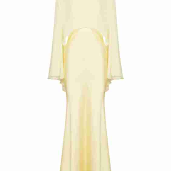 Long Satin Dress with Chiffon Stole