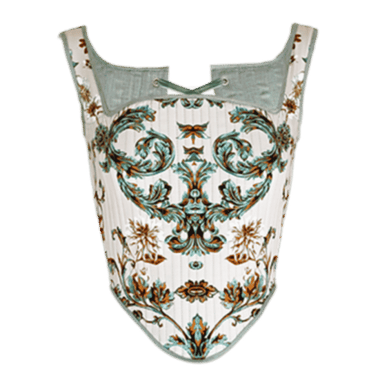 Damask Mint Toledo, Reversible Corset