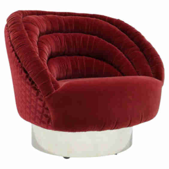 Ellipse Crescent Lounge Chair in Velvet