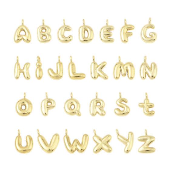Puffy Letter Charm