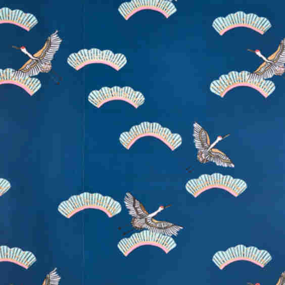 Cranes in Clouds Bird Wallpaper