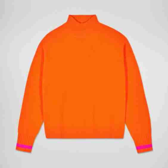 Mock Neck Sweater With Stripes