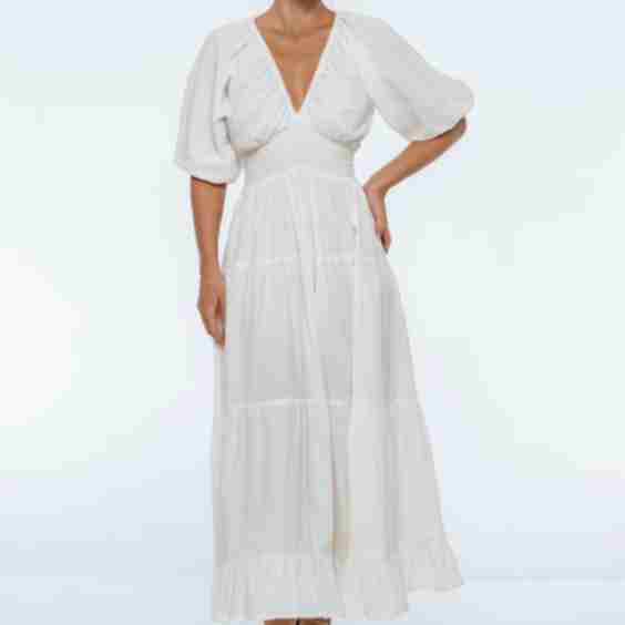 Lucienne Smocked Linen Maxi Dress