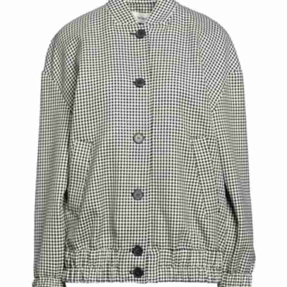 Canvas Checkered Bomber Jacket