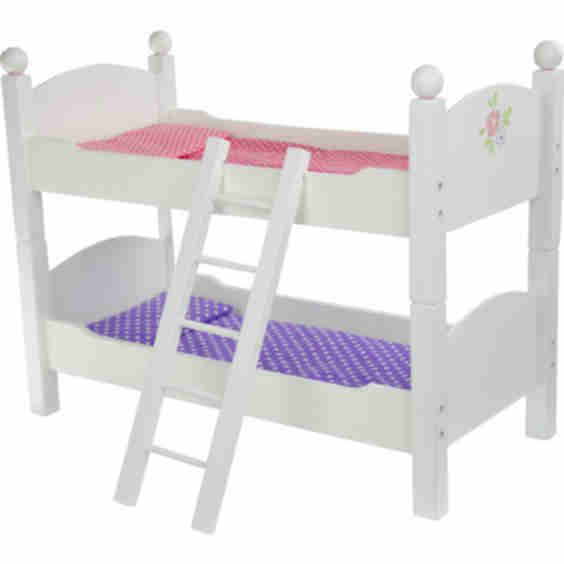 18" Doll Wooden Convertible Bunk Bed
