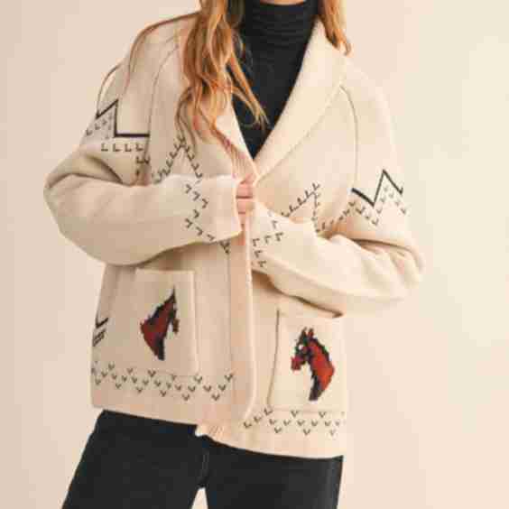 Aztec Knit Horse Sweater