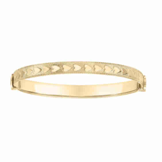 Child's Expandable Heart Bangle Bracelet