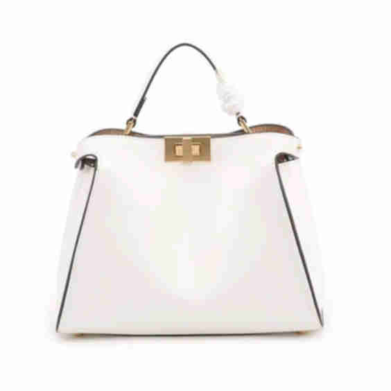 Leather Top Handle Middle-Size Satchel Metal Lock Shoulder Bags