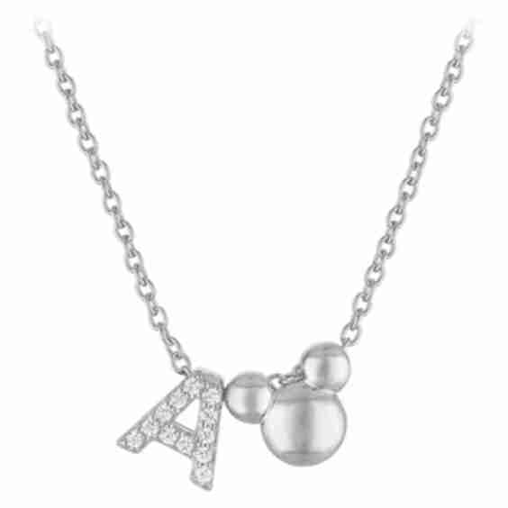 Mickey Mouse Icon Initial Slide Necklace