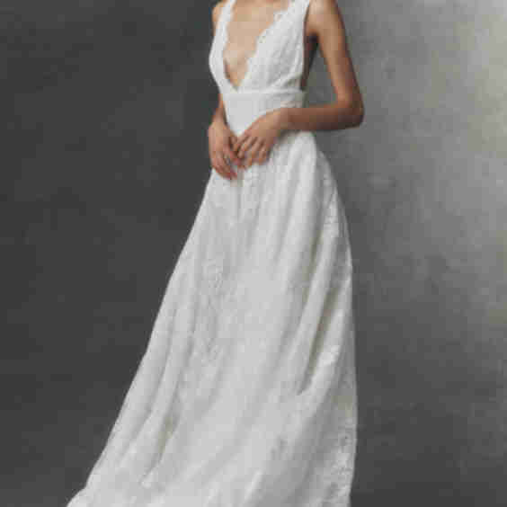 Vayda V-Neck Lace A-Line Wedding Gown