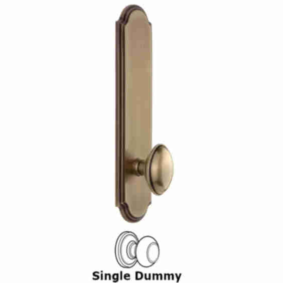 Tall Plate Dummy with Eden Prairie Knob in Vintage Brass
