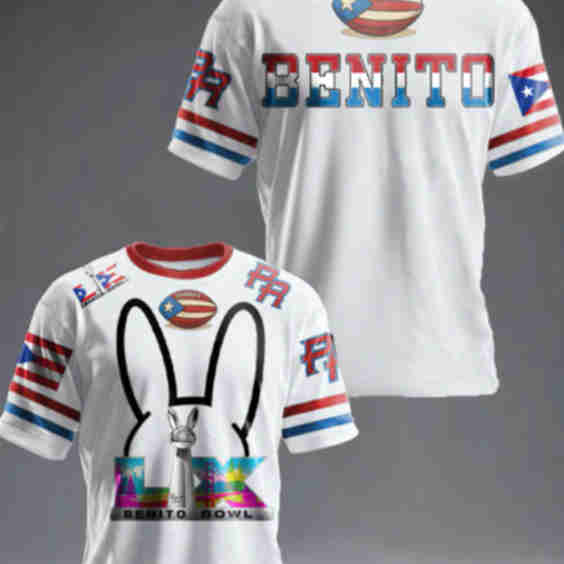 Bad Bunny Benito Bowl LX Football Jersey T-Shirt