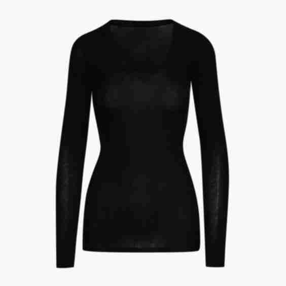 Modal Rib Long Sleeve V-Neck Tee