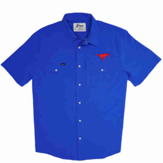 SMU Tailgater Pearl Snap Button Down Short Sleeve Shirt