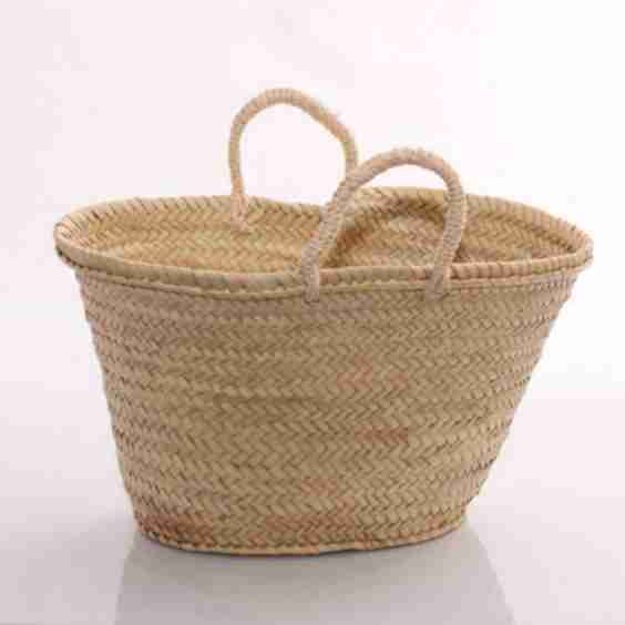 Oval Palm Handbag with Sisal Handles 48x29h