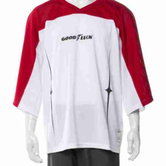 Graphic Print V-Neck T-Shirt with Tags