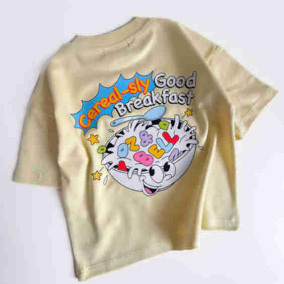 Cereal-Sly Good Breakfast Dropped Shoulder Cotton T-Shirt