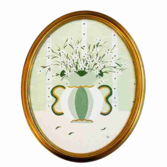 Canvas Framed "White Daisies" Artwork 