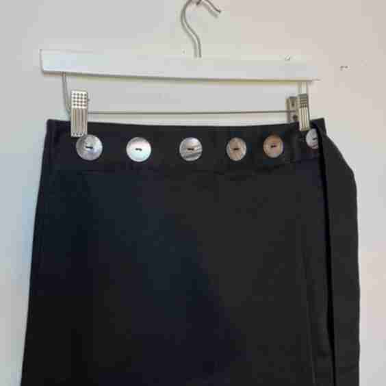 Mid-Length Button Skirt