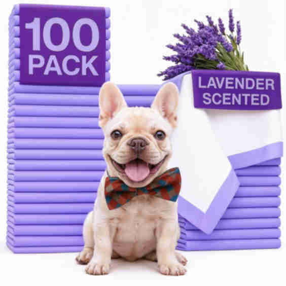 Disposable Lavender Scented Dog & Cat Pee Pads, 100 Pack