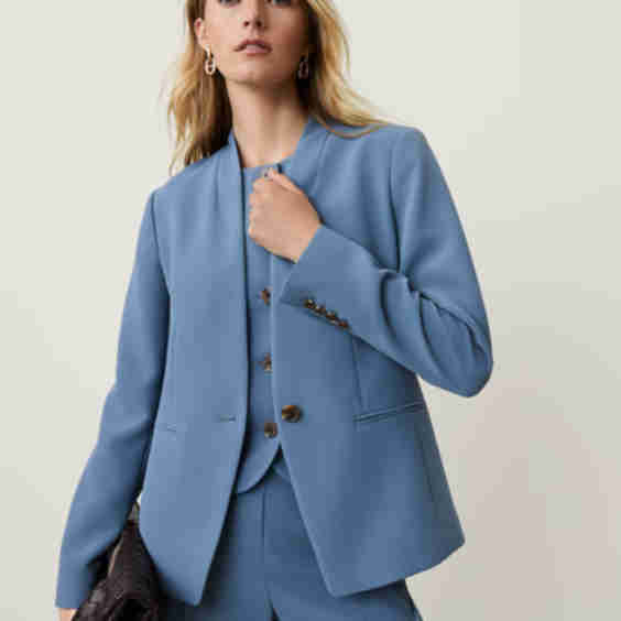 The Cutaway Blazer in Fluid Crepe