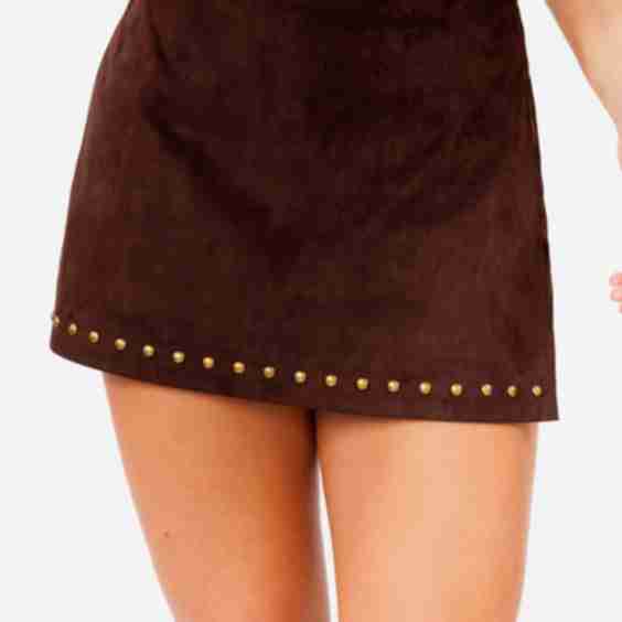 Ella Faux Suede Mini Skort