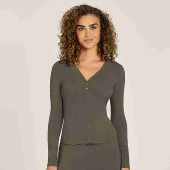 Lounge Long Sleeve Henley Top