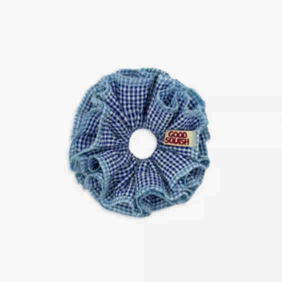 Baby Wilder Check Pattern Cotton Blend Hair Scrunchie