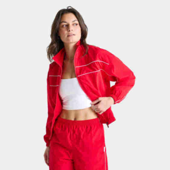 Dailyszn Weather-Resistant Piped Woven Full-Zip Jacket