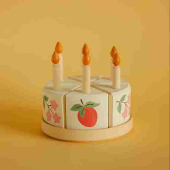Wooden Peach Celebration Cake