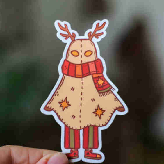 Halloween Costume Deer/Ghost Sticker
