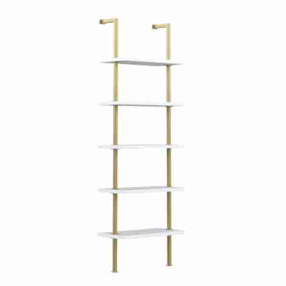 5-Shelf Ladder Wall Bookshelves (Set of 2)